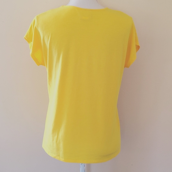 Ruby Rd yellow sequin tee size small - Picture 4 of 5